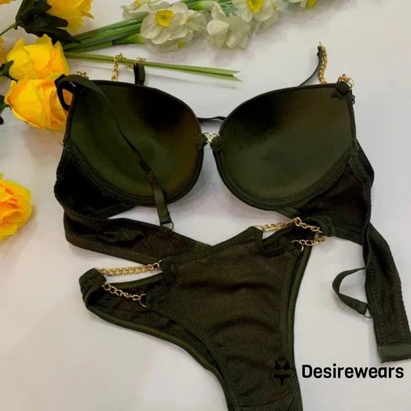 CHAIN LINE THIN PAD BRA SET