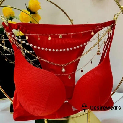 QUEEN NECKLACE THIN PAD BRA SET