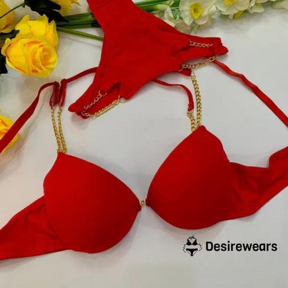 CHAIN LINE THIN PAD BRA SET